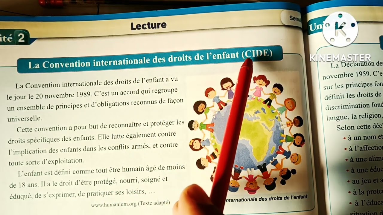 la convention internationale des droits des enfants (CIDE) 5aep lecture