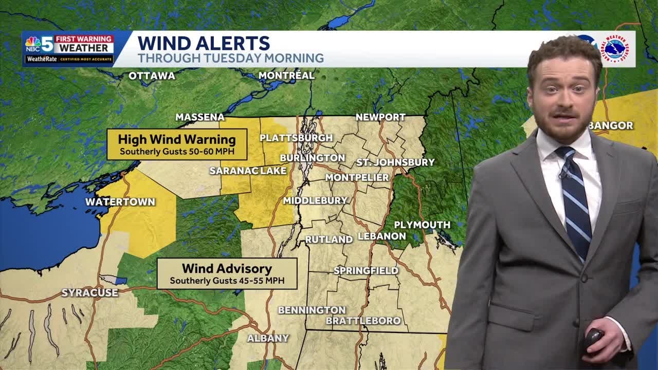 В понедельник в Вермонте и Нью-Йорке ожидаются сильный ветер и проливные дожди (16.03.2026).