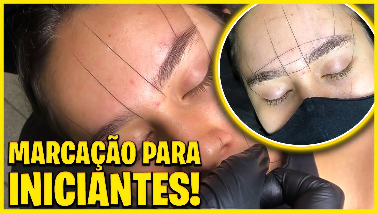 Marca&ccedil;&atilde;o De Sobrancelhas Com Linha Passo a Passo Completo e Detalhado!