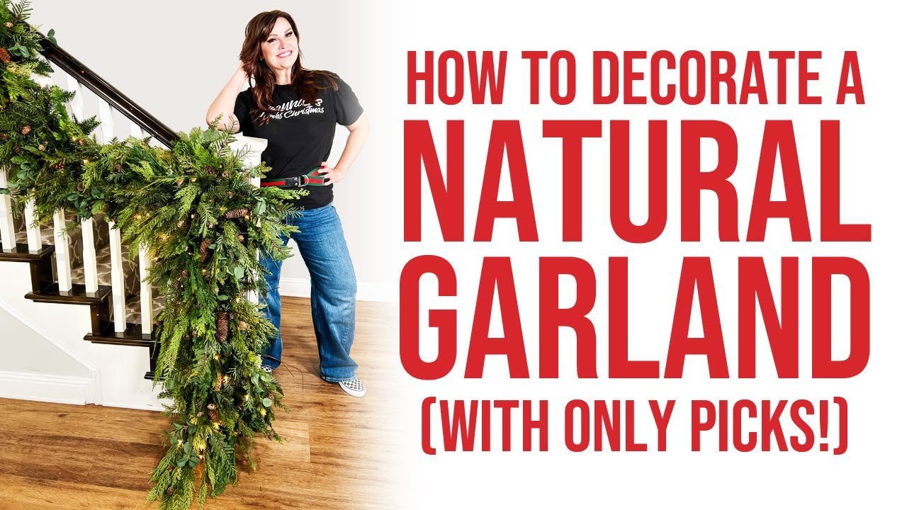 Christmas Garland Tutorial | How to Decorate a Natural Christmas Garland (With Only Picks)