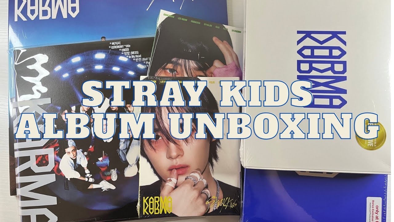 Stray Kids - KARMA album unboxing (Target and B&N exclusives, Karma ver, Accordian Ver & Vinyl)