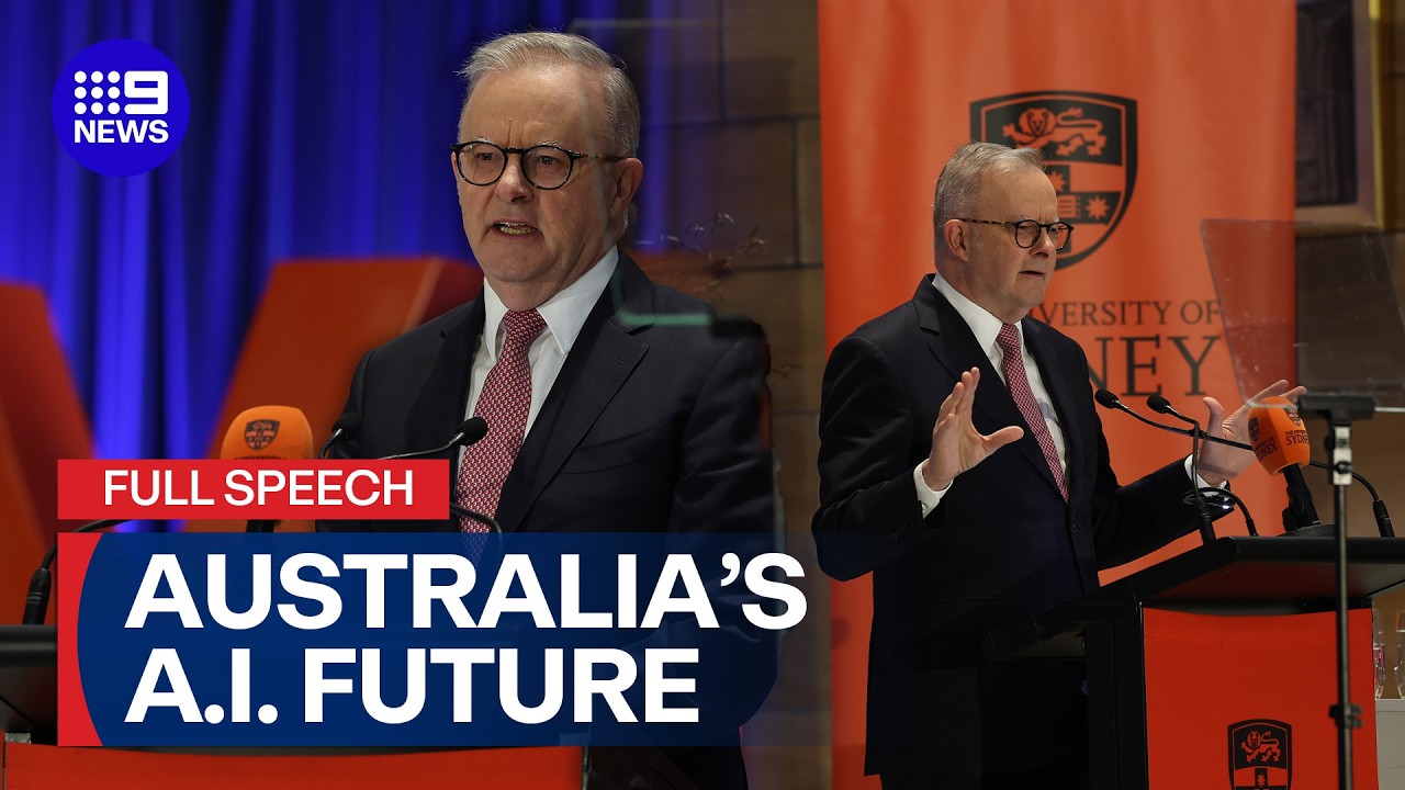 IN FULL: Anthony Albanese maps out the future of AI with world-first framework | 9 News Australia