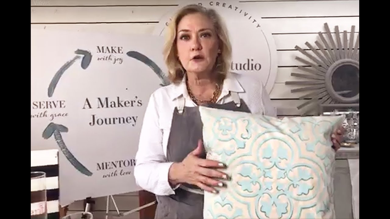 DIY Stylish Stenciled Trompe L’Oeil Pillow with Amy Howard | A Maker's Studio