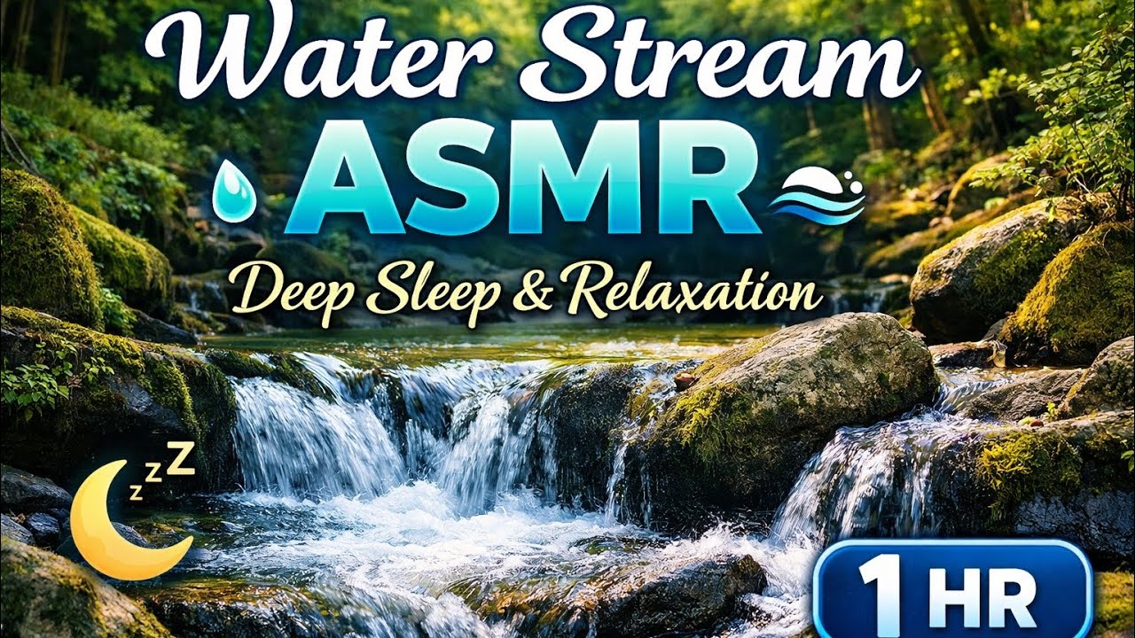 Water Stream ASMR for Deep Sleep 🌊 Relaxing Nature Sounds | Stress Relief & Insomnia Cure 1 Hour