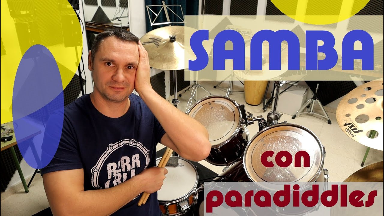 Ritmo de samba con paradiddles en bateria