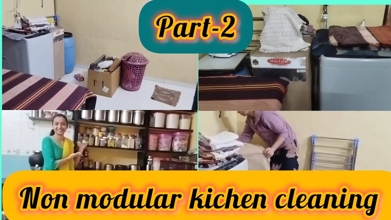 Non modular kichen cleaning ||✨part 2 || rented house adjustment @Happy home with sonali 