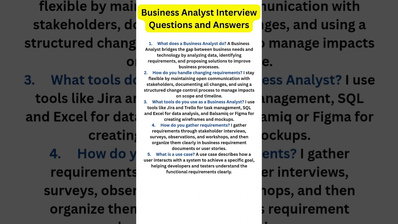 Business Analyst Interview Questions and Answers (Pass Your Interview)