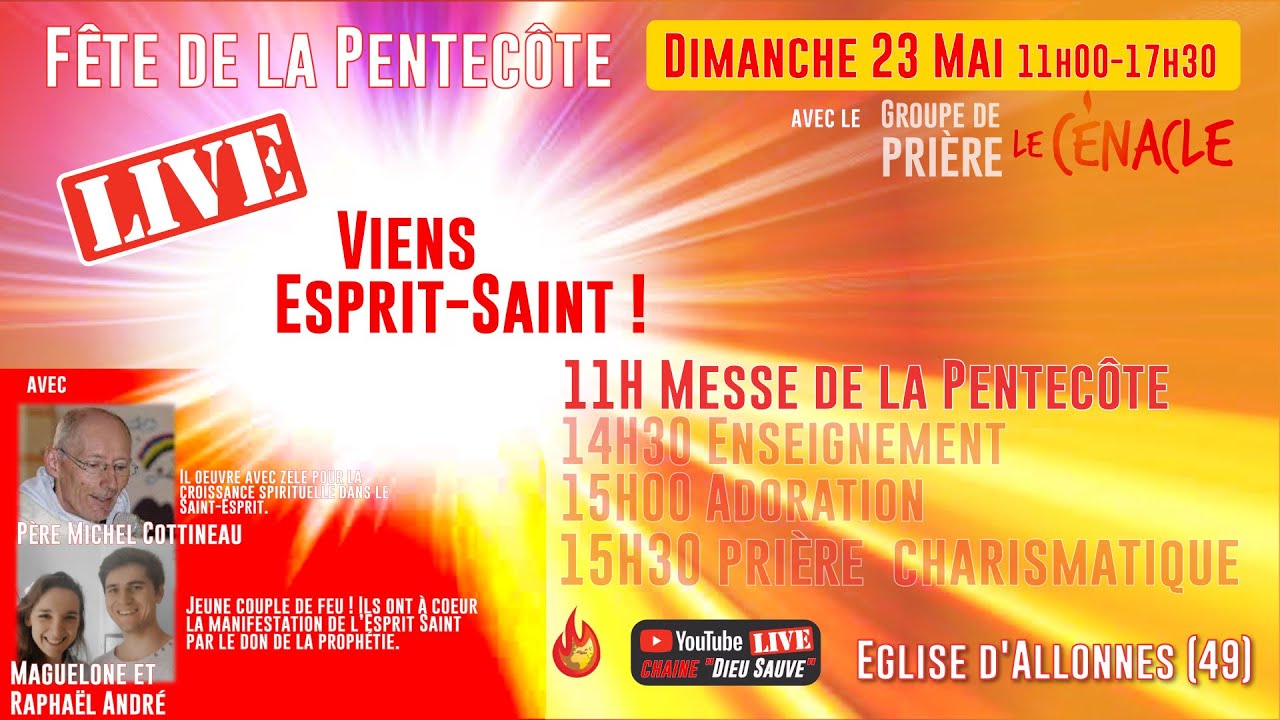 [Replay] Messe de Pentec&ocirc;te avec le groupe de pri&egrave;re Le C&eacute;nacle
