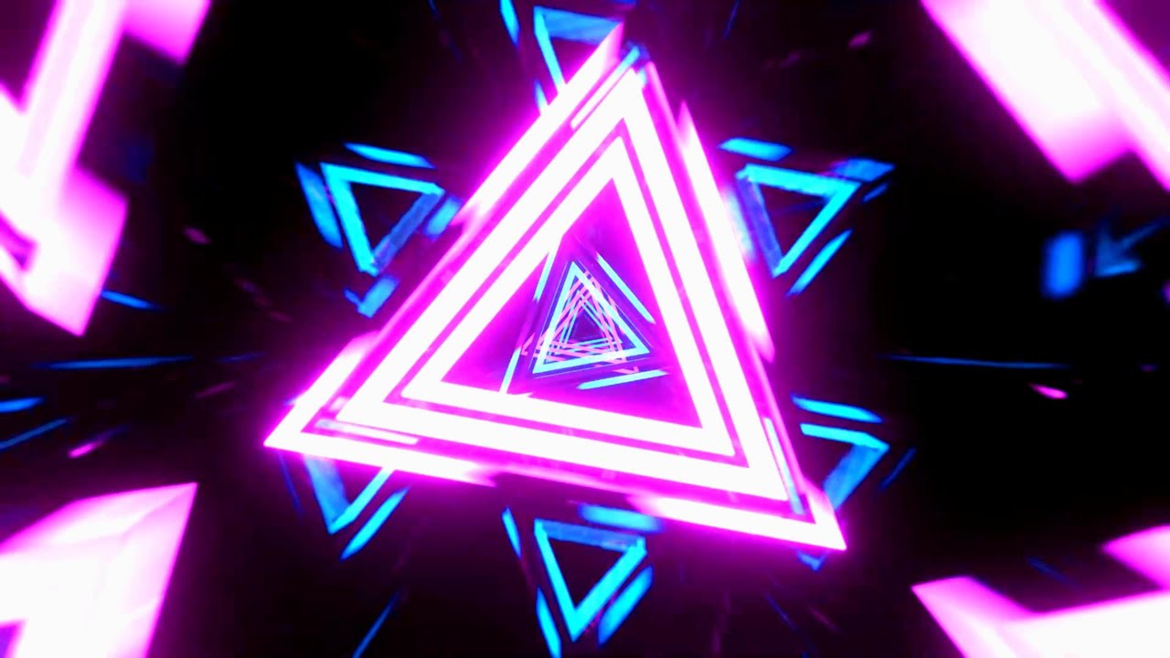 🎬 Explosão Visual 4K | Neon-Dreieckstunnel in Rosa und Blau – (Ohne Ton)