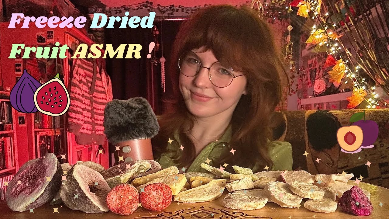 Freeze Dried Fruit Mukbang ASMR 🍑 Crunchy eating sounds + mouth noises