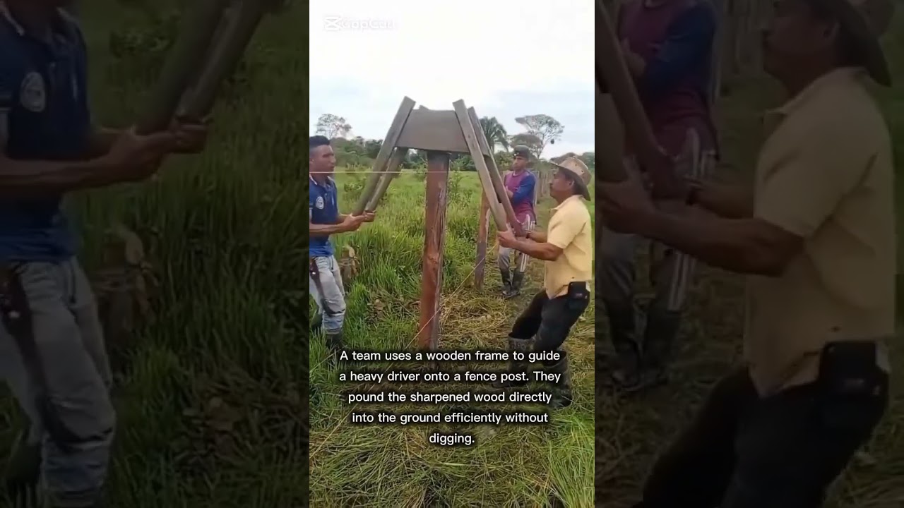 Installing Fence Posts With Manual Driver Tool