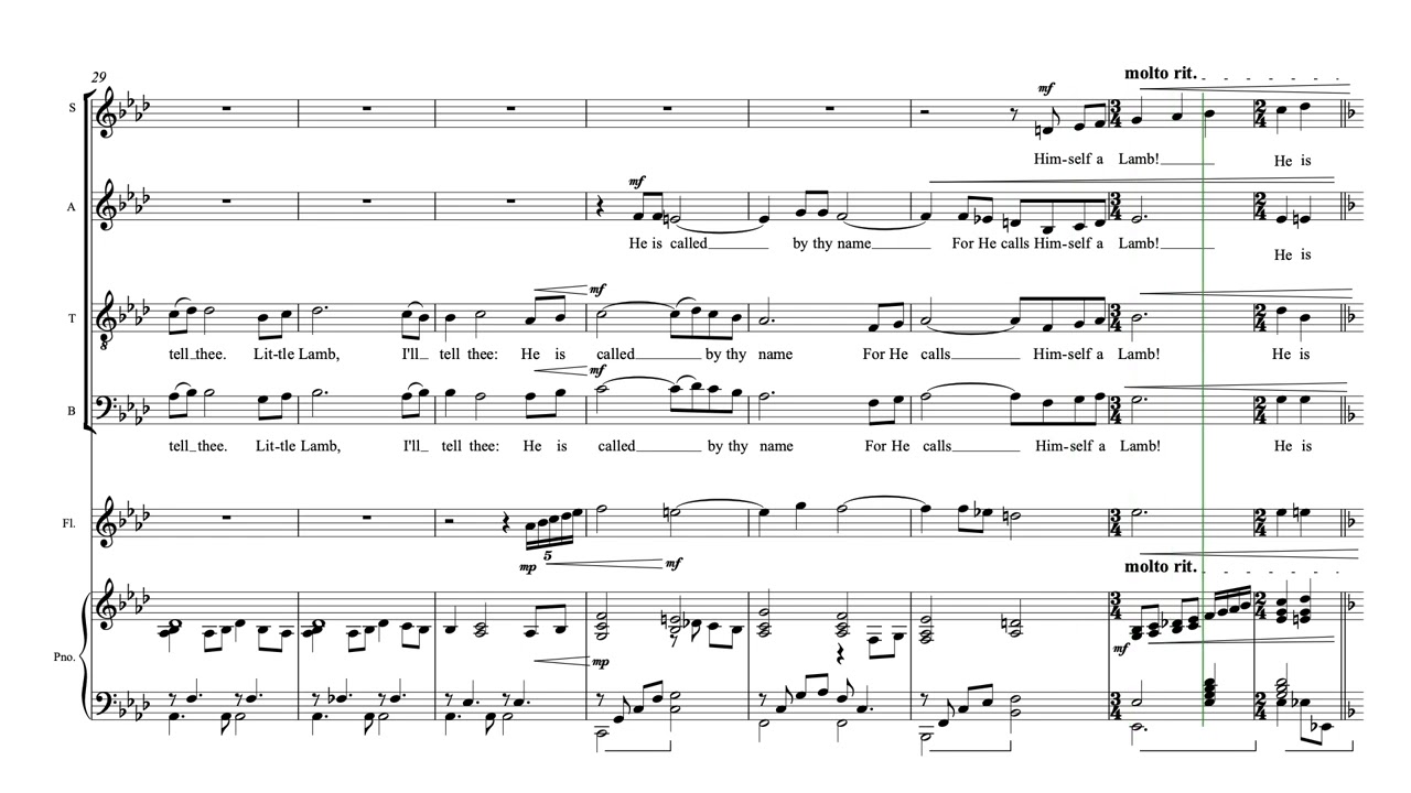 LITTLE LAMB • 2025 in F 40th Anniversary • Text by William Blake • Music by David Len Allen