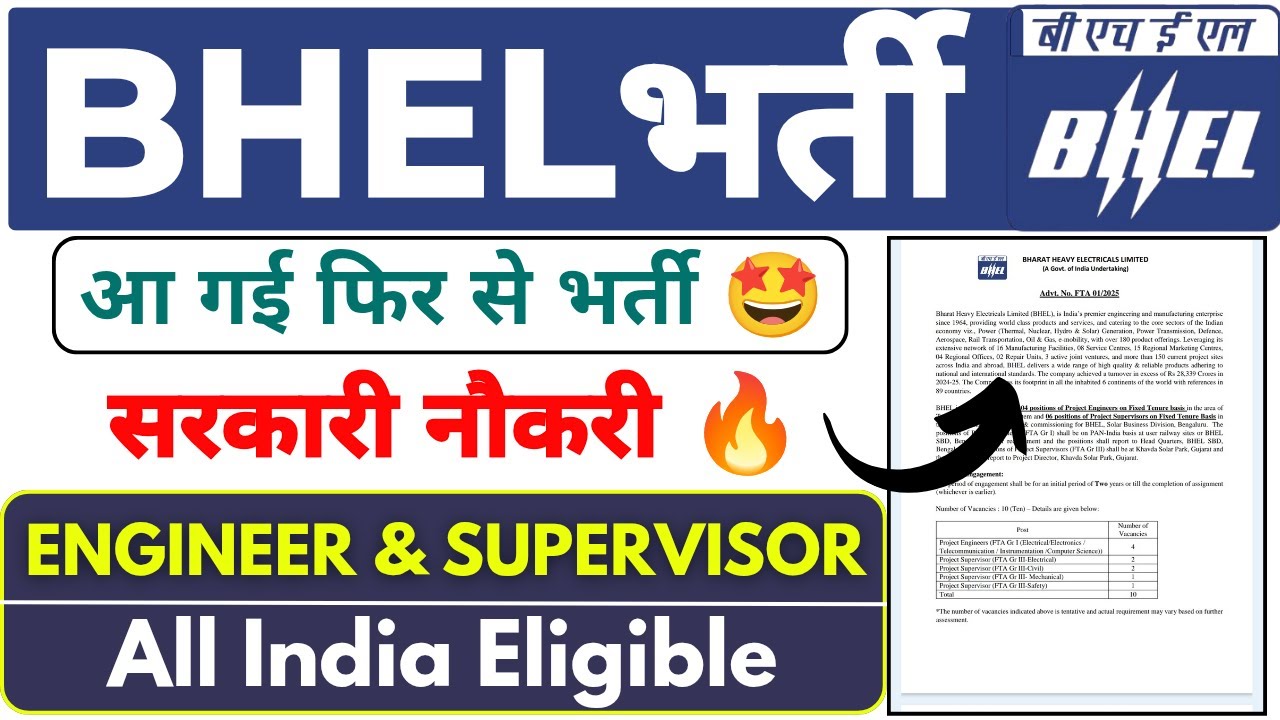 BHEL Recruitment 2025 | BHEL Vacancy 2025 | BHEL Job Notification 2025 | BHEL Job Vacancy 2025