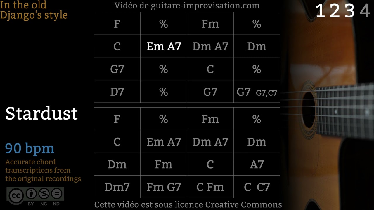 Stardust (90 bpm) - Gypsy jazz Backing track / Jazz manouche