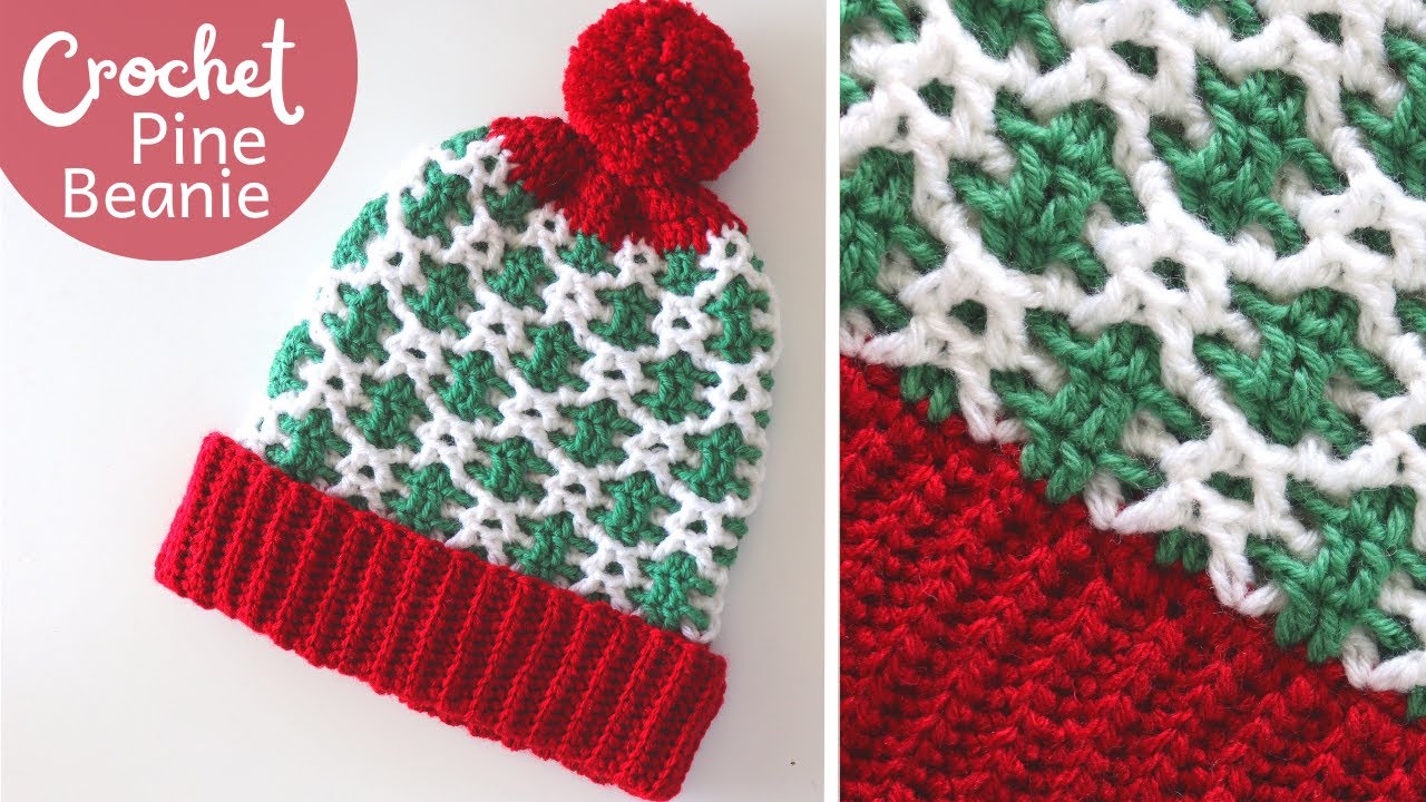 Crochet Christmas Beanie / Hat Tutorial