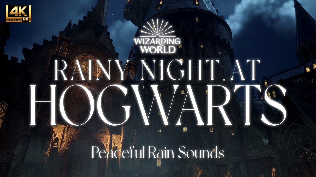 9 Hours | Rain Sounds at Hogwarts for Studying, Focusing & Sleeping🌙 | Harry Potter