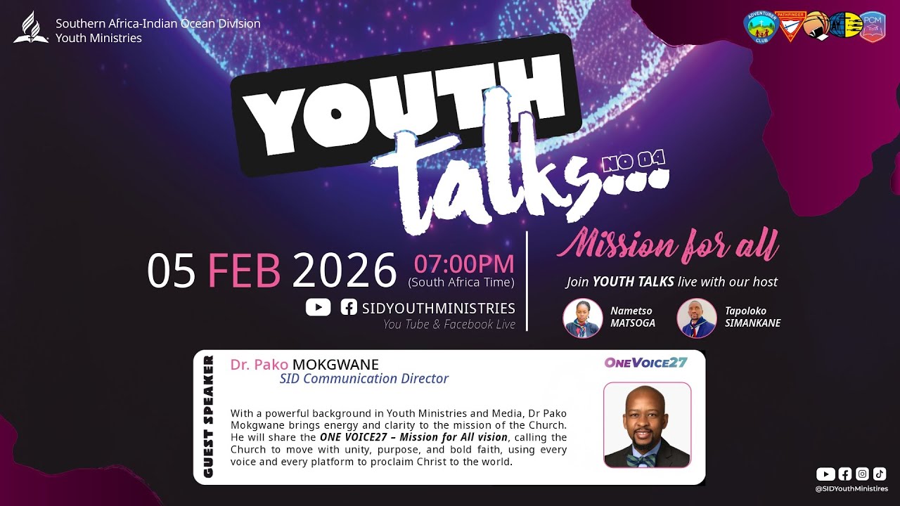 YOUTH TALKS | Mission for All @ 7PM (SAT) TONIGHT