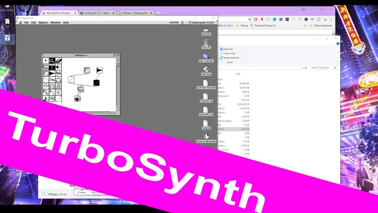 RESURRECTING TURBOSYNTH IN WINDOWS 10