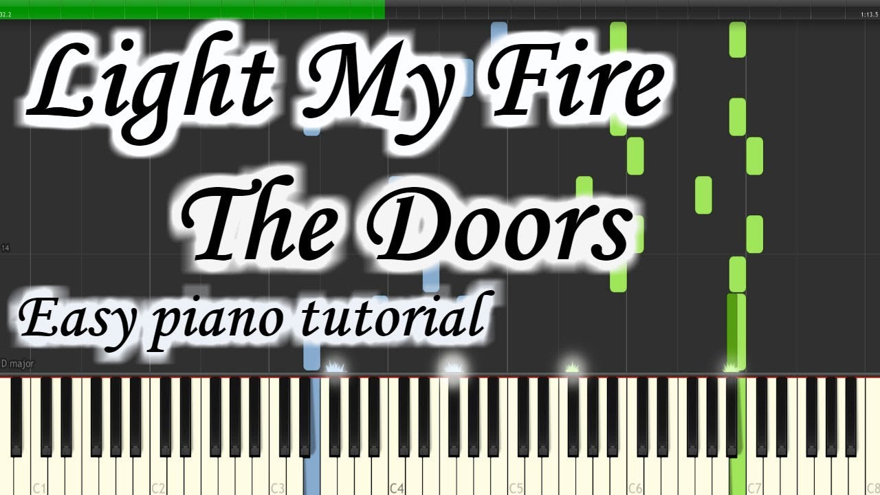 Light My Fire - The Doors - Very easy and simple piano tutorial synthesia cover