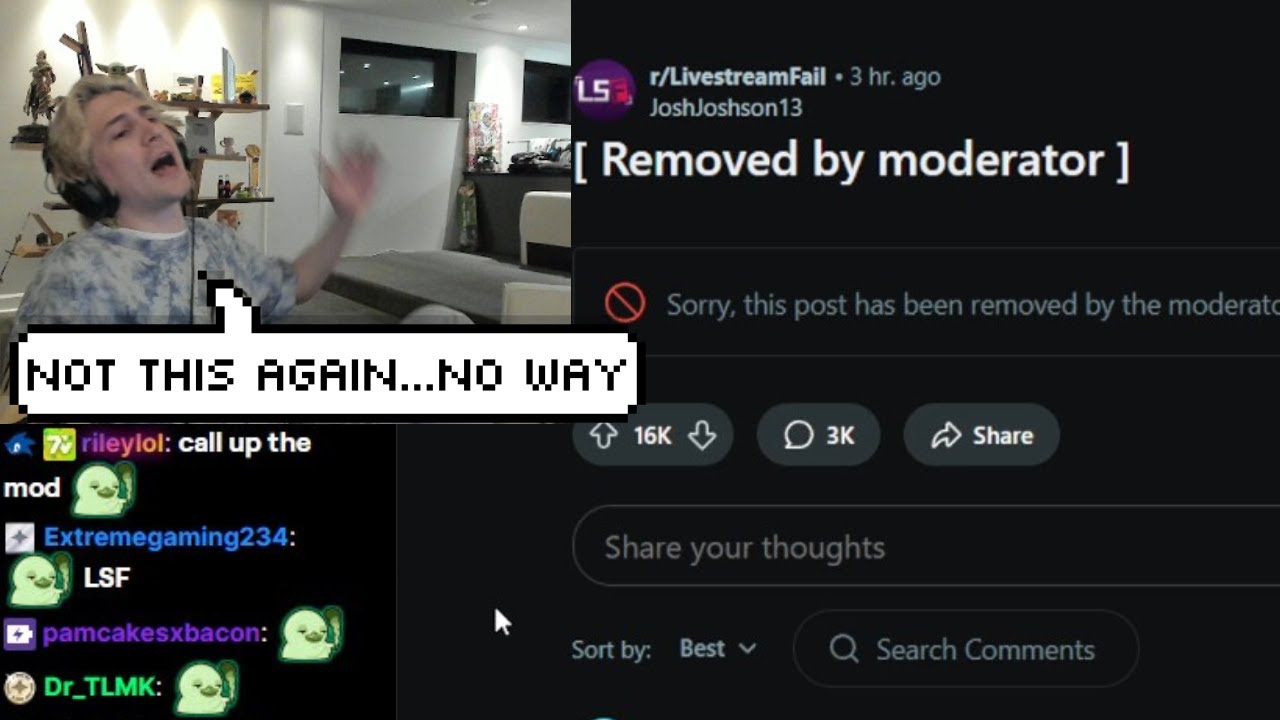 xQc Не могу поверить, что модераторы LSF удалили ещё один клип Хасана, где он издевается над свое...
