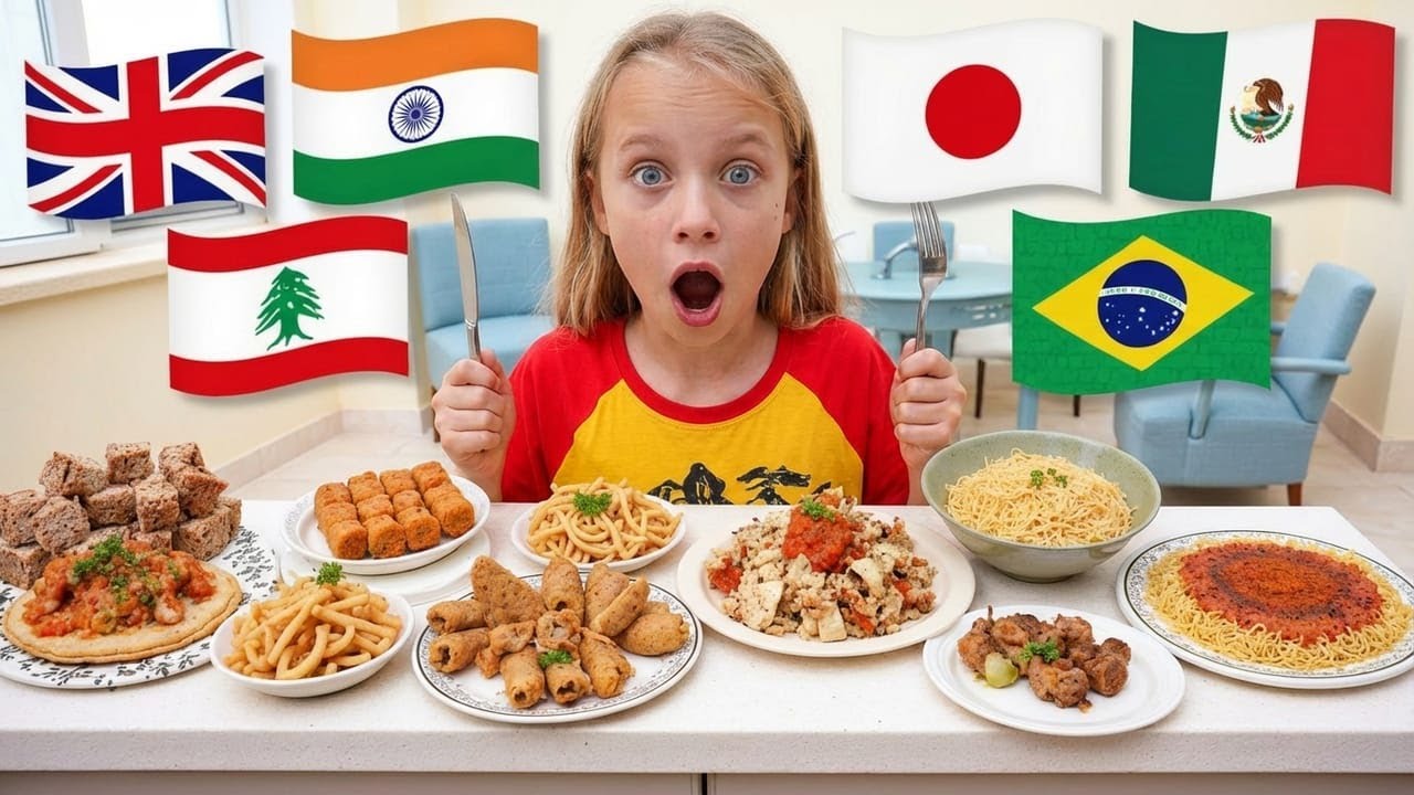Gaby Trying Food from Around The World