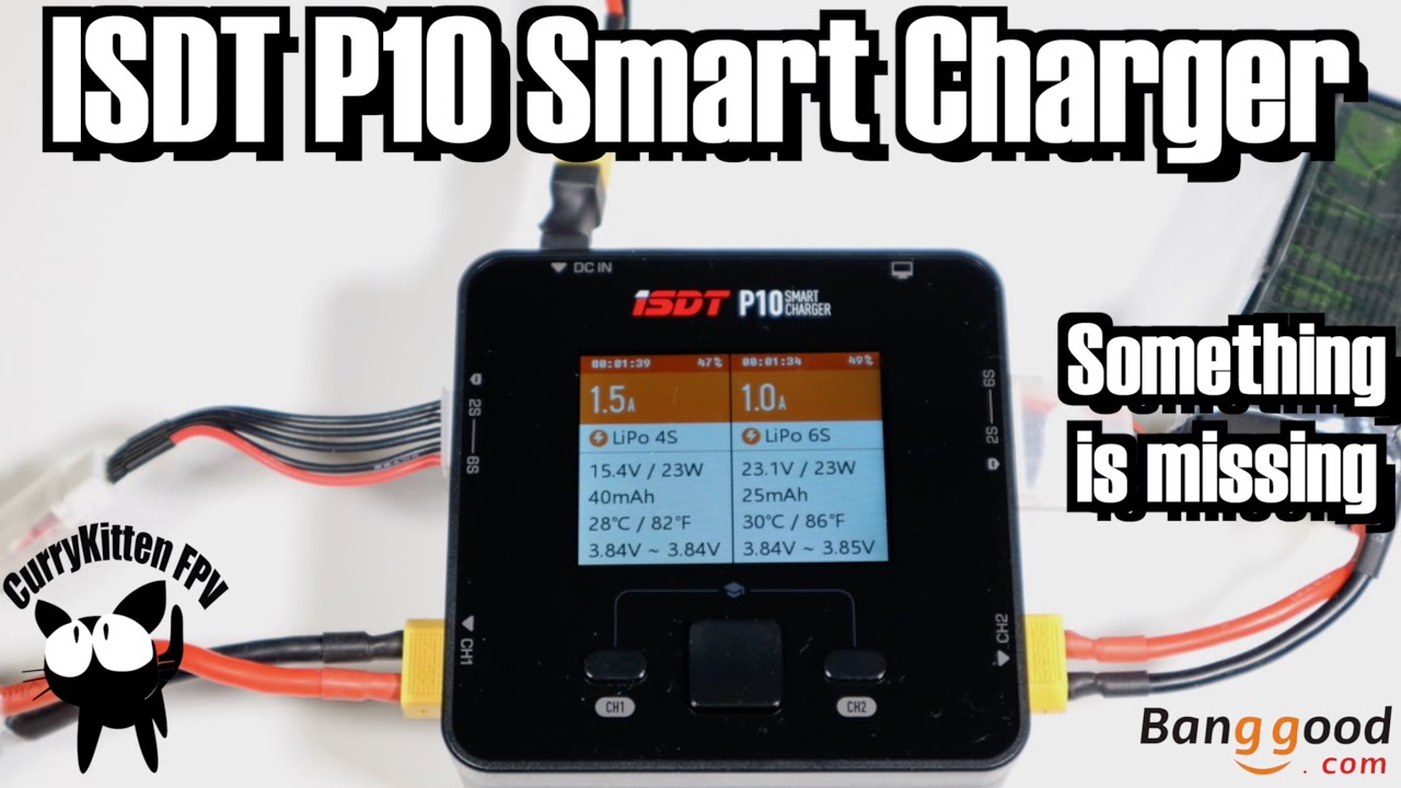 ISDT P10 Smart Duo charger, but something is missing.  Supplied by Banggood