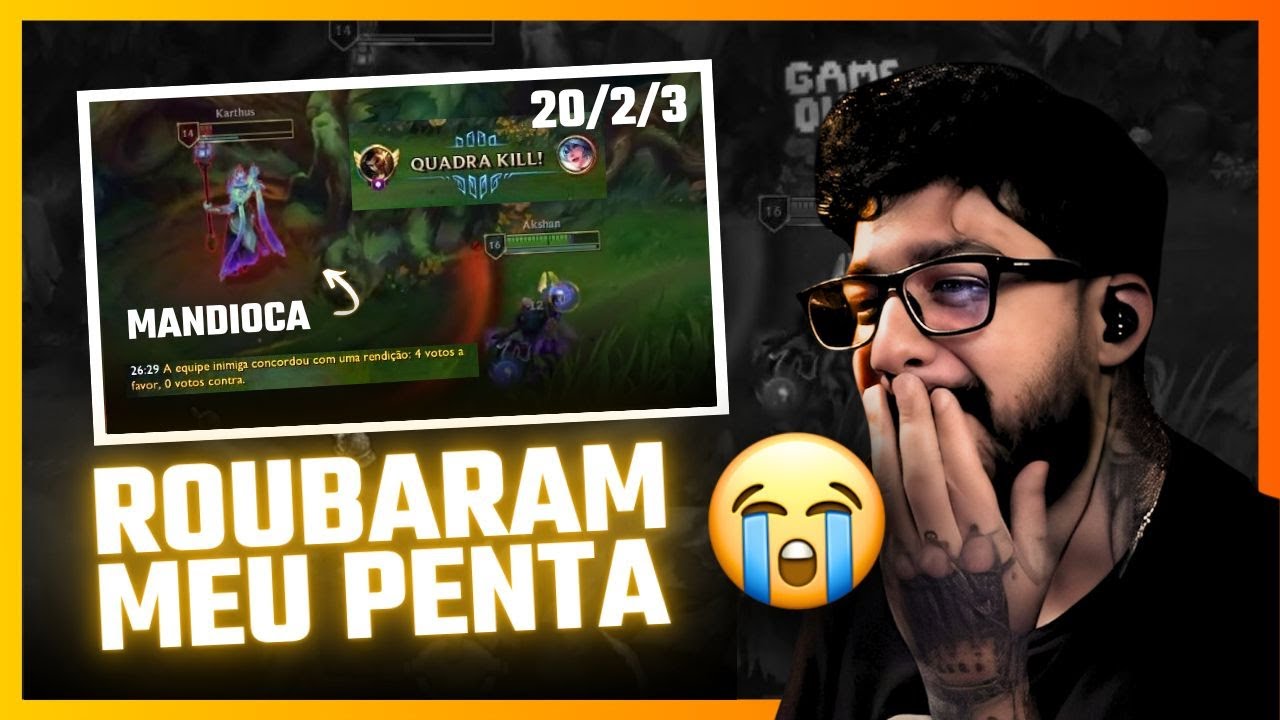 DERAM FF NO MEU PENTA CONTRA O MANDIOCA! 😭🔥 (Akshan GM Solo Carry)