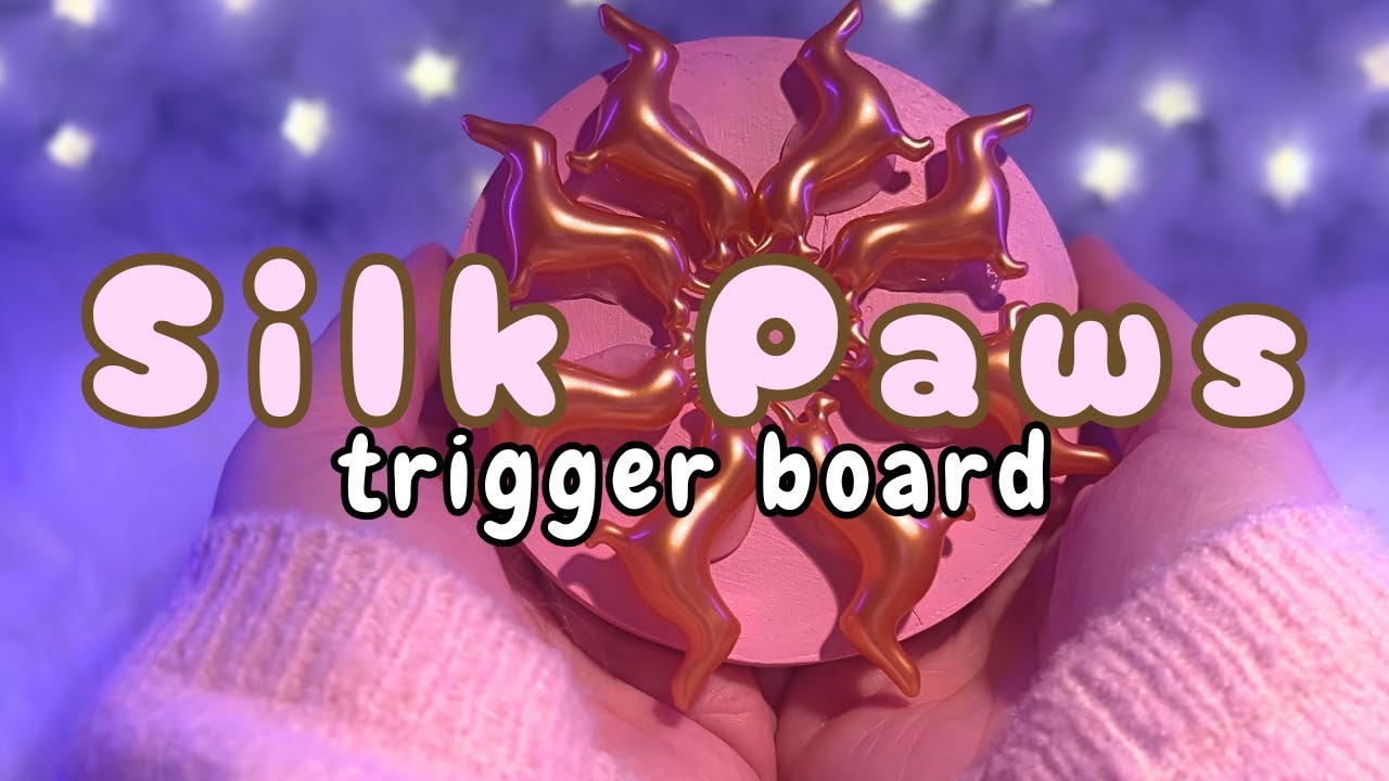 ASMR Silk Paws Trigger Board🎀🐶 Nail Gliding on Trigger Board (No Talking)