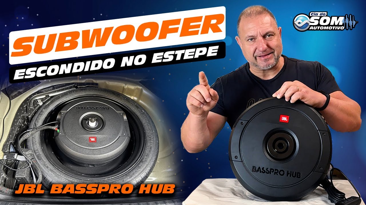 JBL BassPro Hub: Subwoofer Compacto Escondido no Estepe – 200 W RMS Porta mala 100% livre!