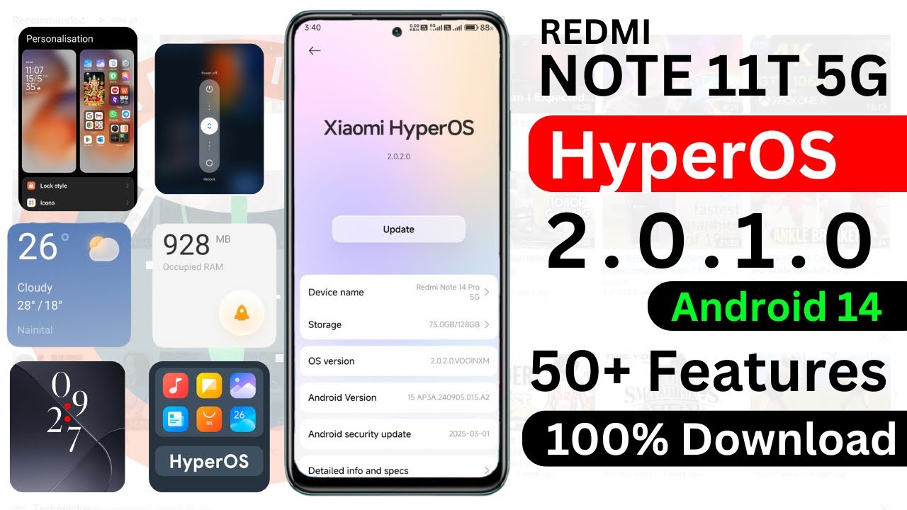 Redmi Note 11T 5G HyperOS 2.0.1.0 Update [ Android 14 ] New Features | Redmi Note 11T 5G New Update