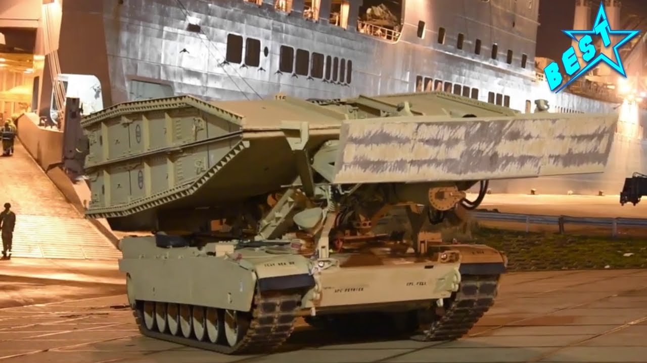 Military Best: US Massive Logistics! M1 Abrams main battle tanks! Bridge Modified Tanks!