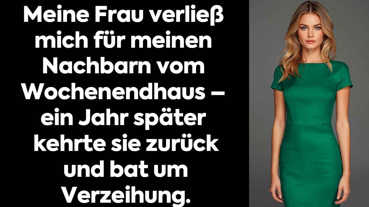 Meine Frau verließ mich für meinen Nachbarn vom Wochenendhaus  ein Jahr später bat sie um Verzeihung
