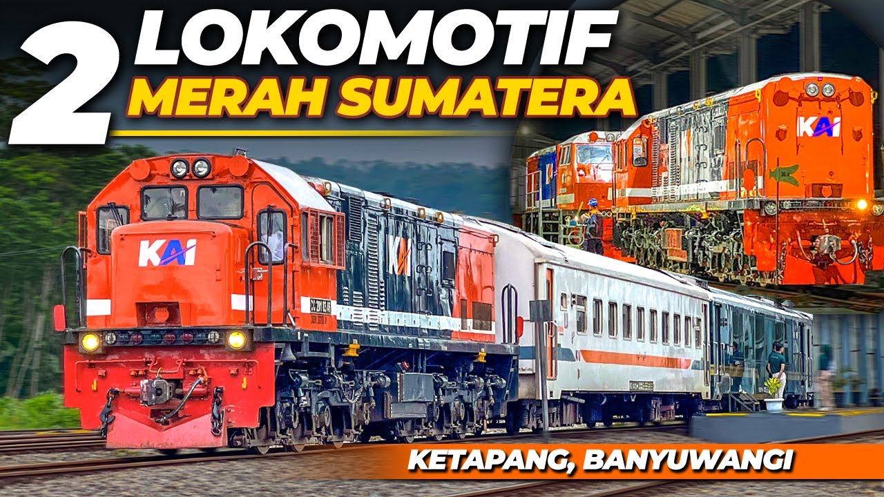 MOMEN LANGKA!! DUA LOKOMOTIF MERAH SUMATERA BERTEMU DI BANYUWANGI | CC 201 83 46 JR dan CC 201 83 48