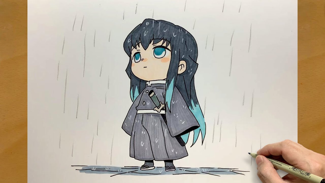How to Draw chibi Muichiro Tokito from Demon Slayer | draw anime | Tokitou Muichirou