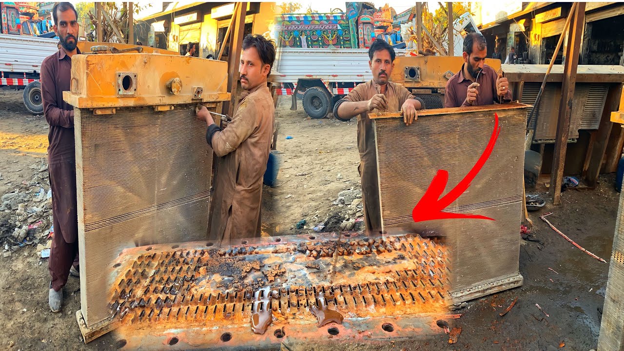 These Hardworking People Cleaning Radiator Of Dozer D155 // Komatsu Dozer Radiator Cleaning