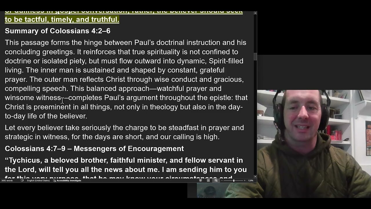 Colossians Chapter 4 Commentary Taylor Bible Study