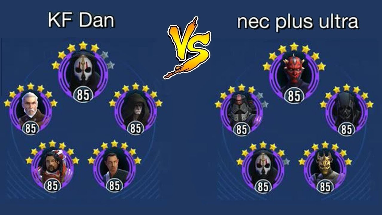 SWGOH Arena: DN, Dooku, EP & Chaze vs NEC Plus Ultra (Zaul, Zavage, DN, SAss & STroop)