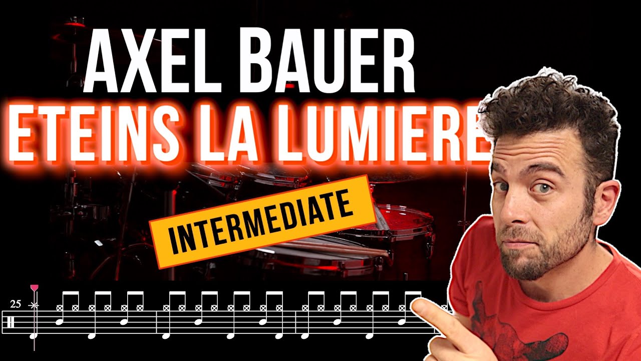 Axel Bauer - Éteins La Lumière - Drum cover (with scrolling drum sheet)