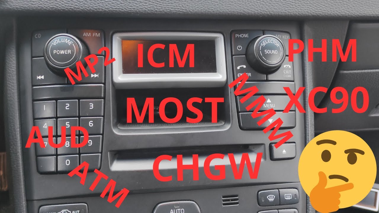 Volvo XC90 nie działa radio, wyświetlacz (ICM). Brak dźwięku błąd DC02. Sieć MOST.