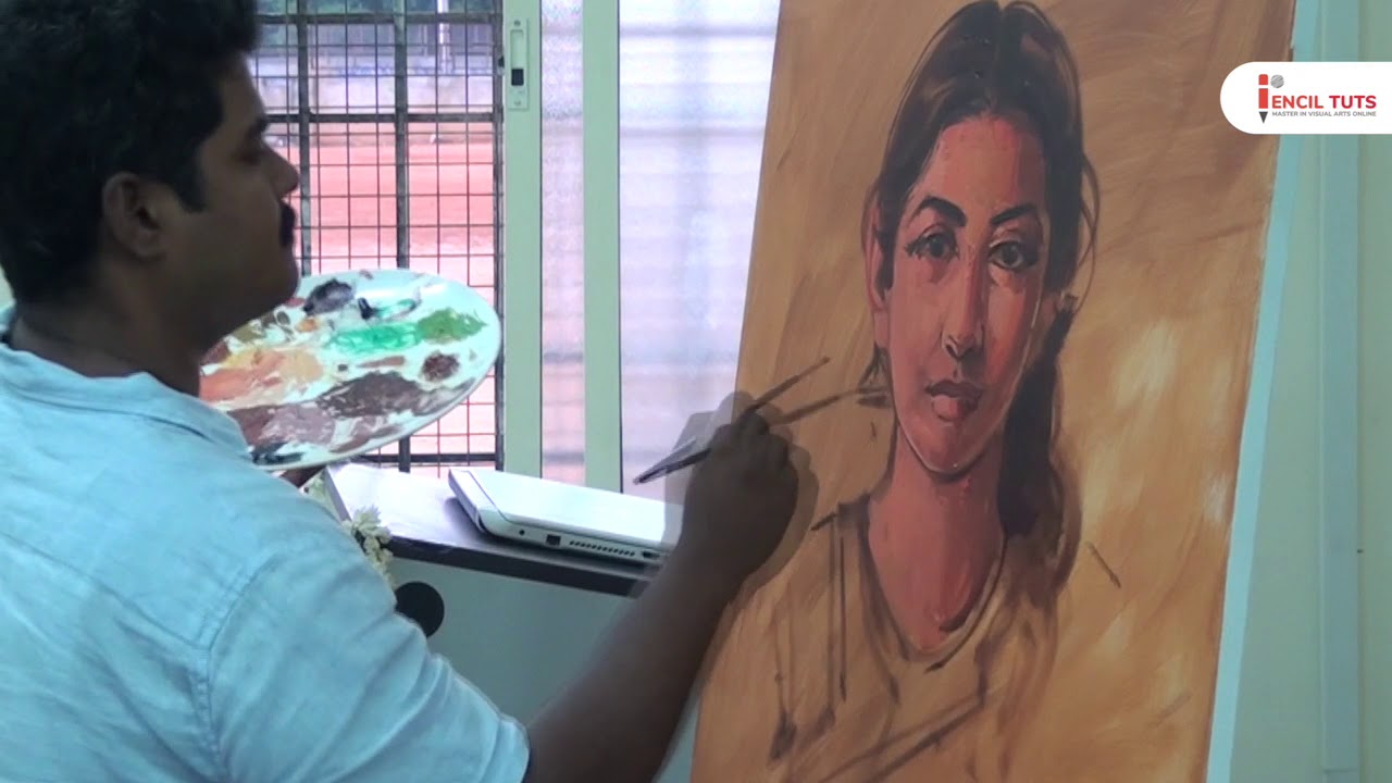 #Portraitpainting demo by Artist Elayaraja - #oilpainting