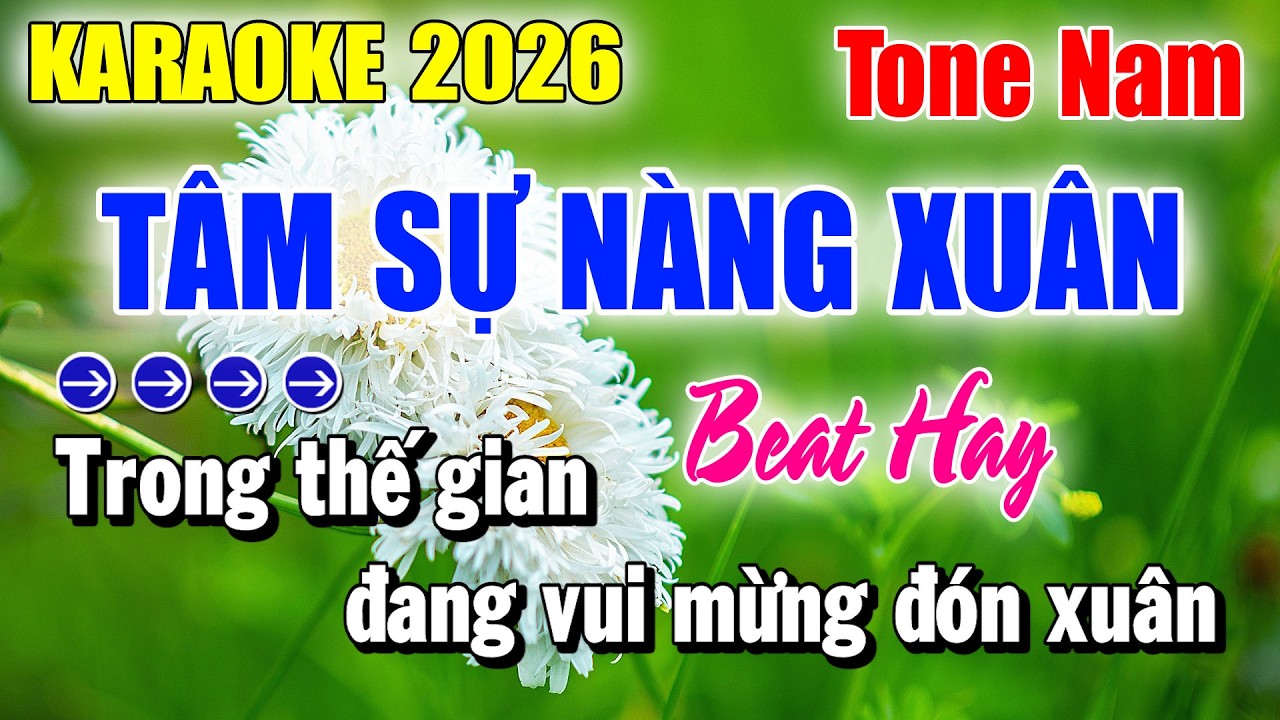 Karaoke Tâm Sự Nàng Xuân Tone Nam | Beat Cực Hay | Karaoke Thanh Duy