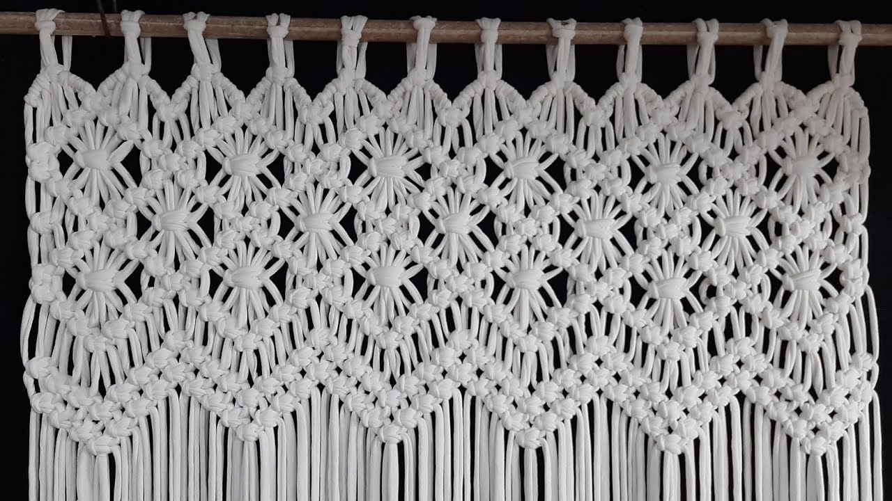 Tutorial Cortina Fácil en macramé N°59. Curtain Tutorial in macrame. Tutoriel de rideau en macramé.