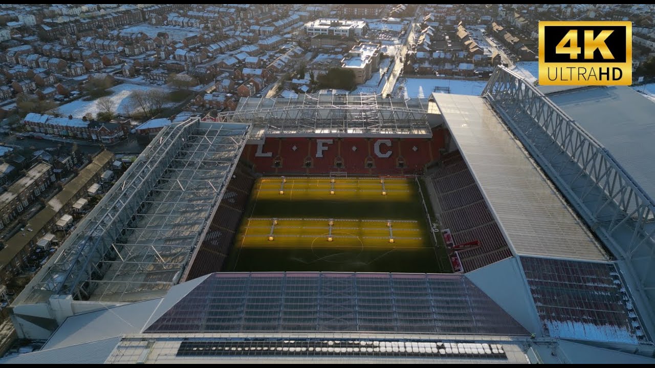 Liverpool, England Anfield Stadium & Goodison Park | 4k Drone Footage