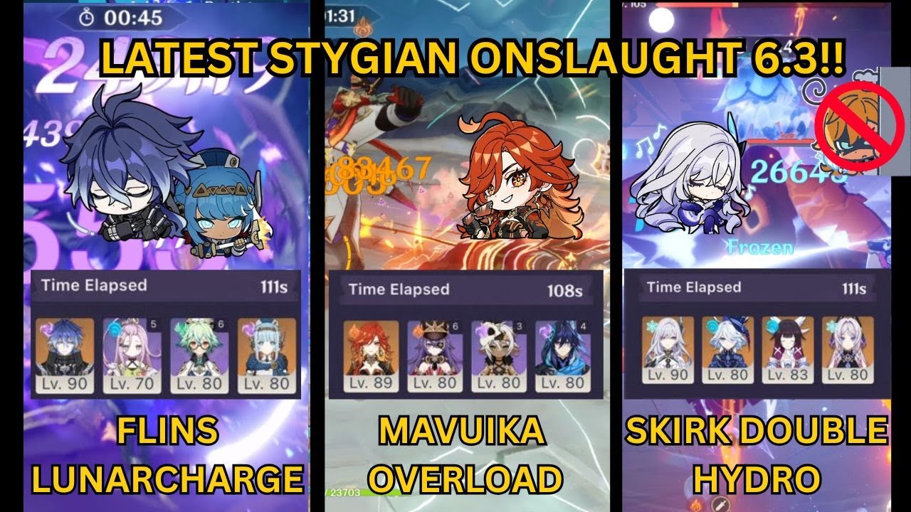 C0 Flins & C0 Mavuika & C0 Skirk no escoffier Stygian Onslaught Fearless 6.3 - Genshin Impact