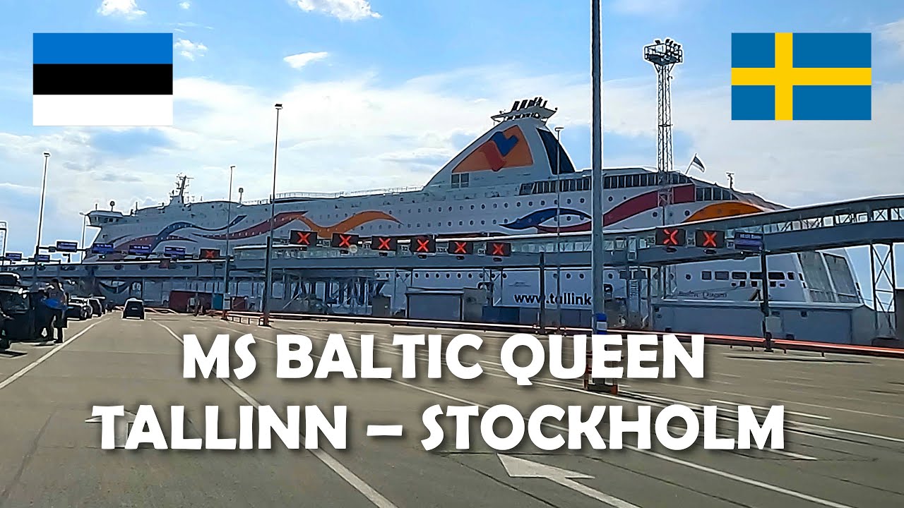 Ferry trip from Tallinn to Stockholm by MS Baltic Queen. 4K