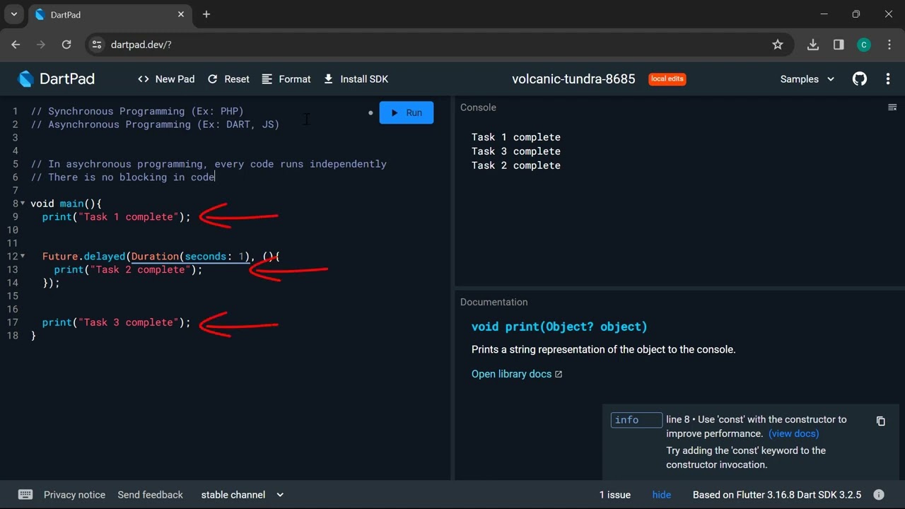 Async Await Future in DART