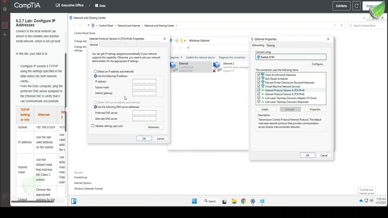 6.2.7 Лабораторная работа: Настройка IP-адресов