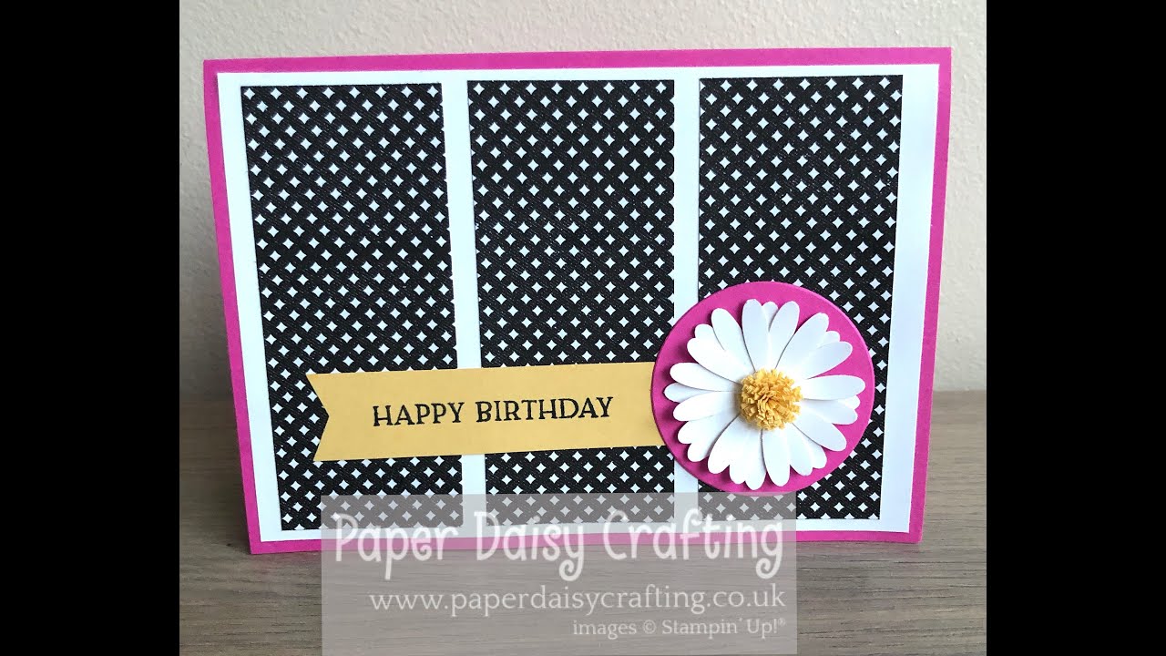See how to make a Daisy Punch card with quilled flower centre