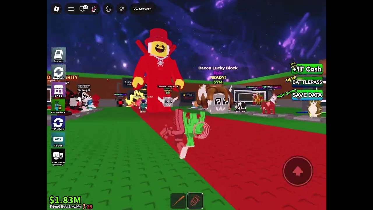 Starting over in steal a brainrot  with only lucky blocks (with jfluker2588 sub to him )