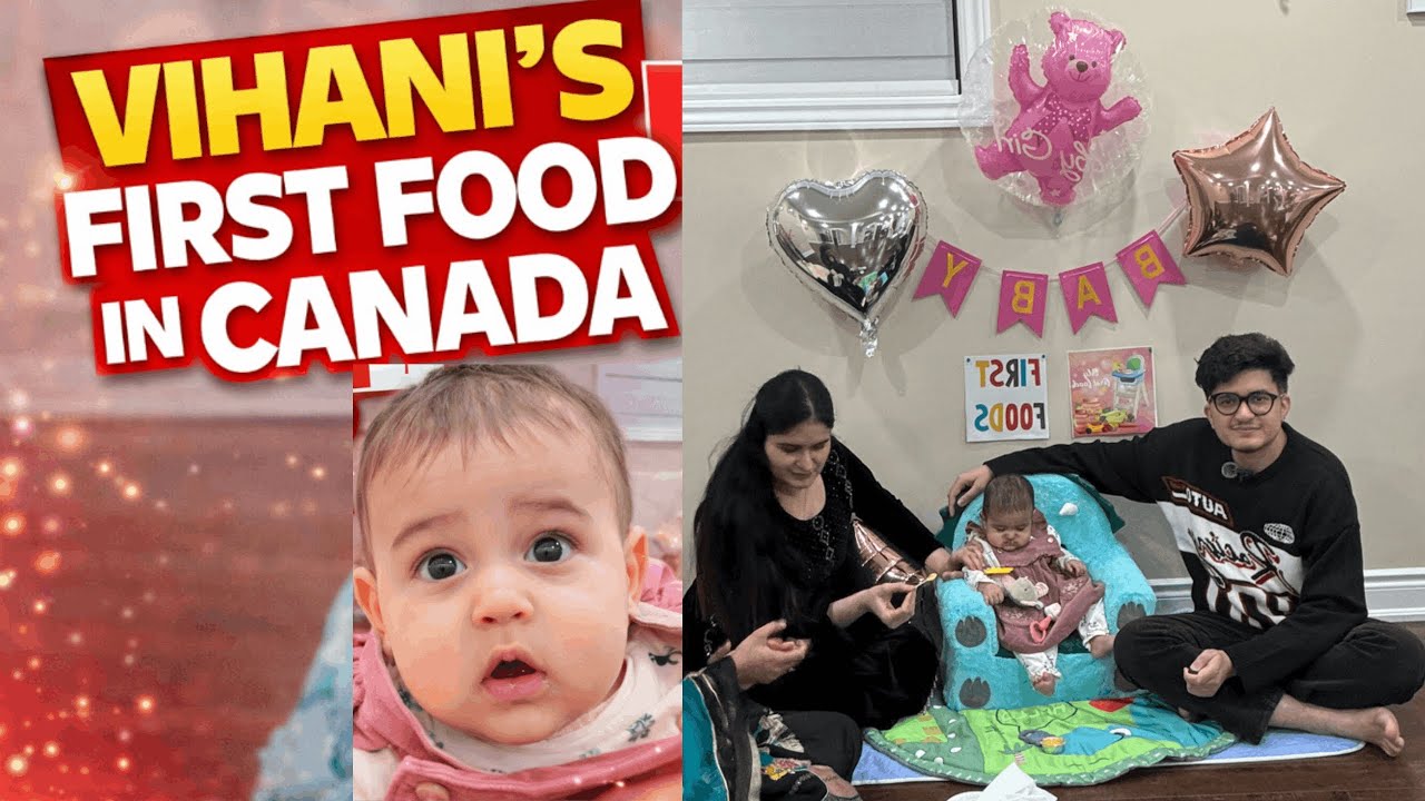 Our Baby Tried Food for the FIRST Time in Canada 🇨🇦👶 | Her Reaction Was Priceless | Family vlogs |